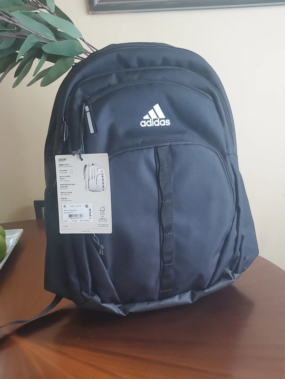 adidas Black Backpack with White Logo - Men's 16